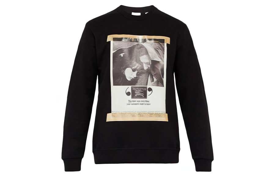 Burberry Sweatshirts Men's Black Crew Neck Moderate Regular