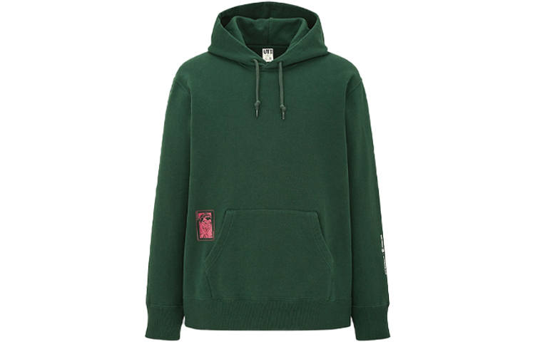 UNIQLO x Warner Bros Solid Color Sweatshirt Unisex Dark Green