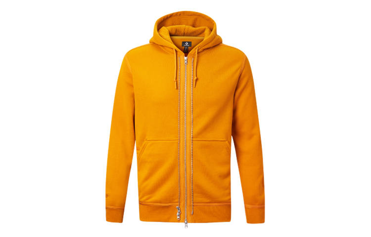 Converse Sweatshirts Unisex Yellow Hooded Moderate Cardigan