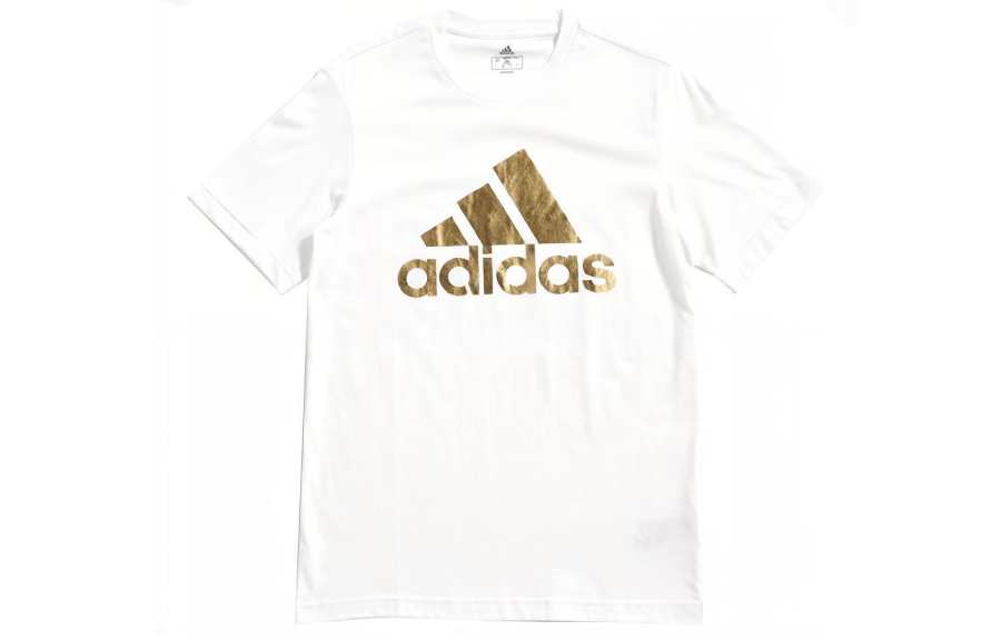 Adidas Adidas T Shirts Men's White Crew Neck Moderate Straight Fit