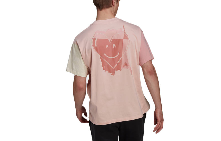 Adidas Adidas T Shirts Unisex Pink Crew Neck Moderate Straight Fit