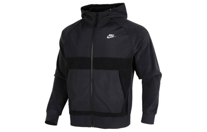 Nike Nike Sweatshirts Men's Black Hooded Moderate Cardigan
