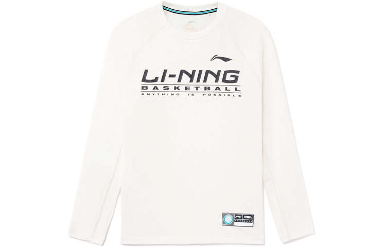 Li-Ning Li Ning Professional Basketball Collection T Shirts Men's White Crew Neck Moderate Straight Fit