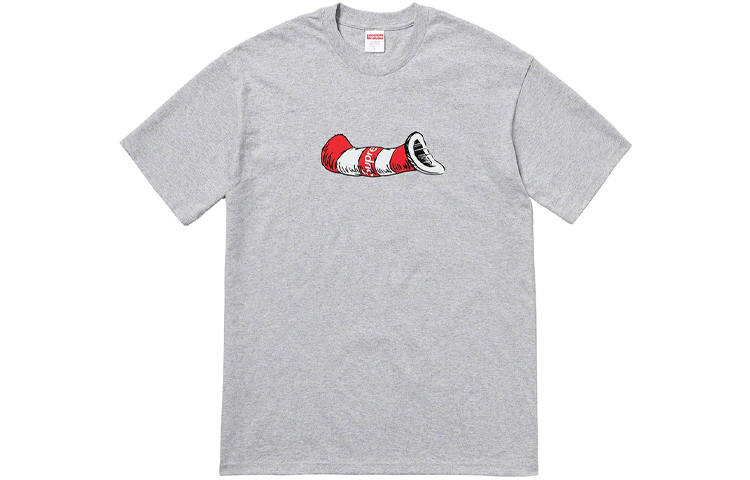 Supreme Supreme FW18 Cat In The Hat Tee Heather Grey T Shirt Unisex Gray