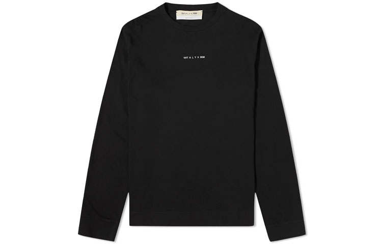 1017 ALYX 9SM T Shirts Men's Black Crew Neck Moderate Straight Fit