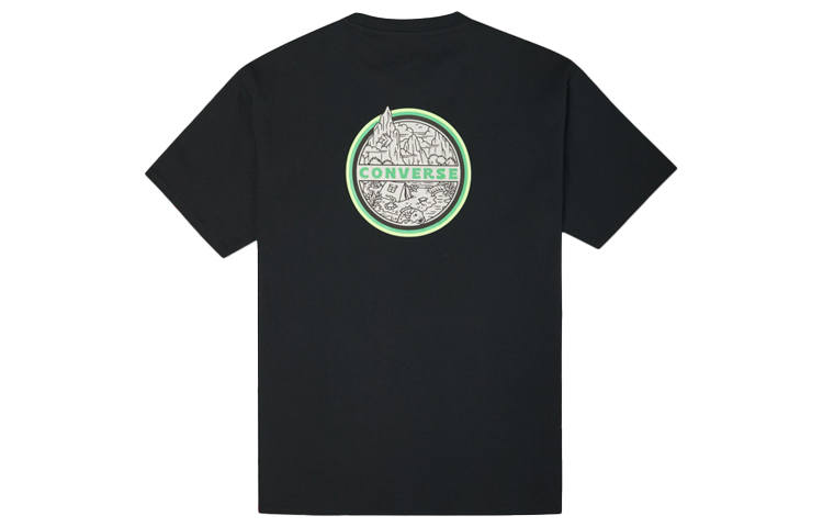 Converse Converse T Shirts Men's Black Crew Neck Moderate
