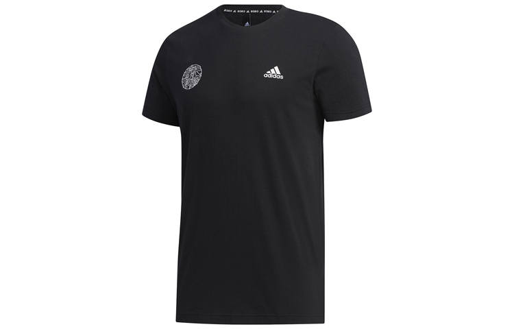 Adidas Adidas T Shirts Men's Black Crew Neck Moderate Straight Fit