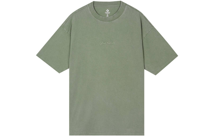Converse T Shirts Unisex Gray Green Crew Neck Moderate Straight Fit