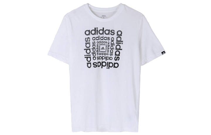 Adidas Adidas T Shirts Men's White Crew Neck Moderate Straight Fit