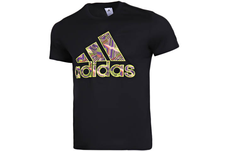 Adidas Adidas T Shirts Men's Black Crew Neck Moderate Straight Fit