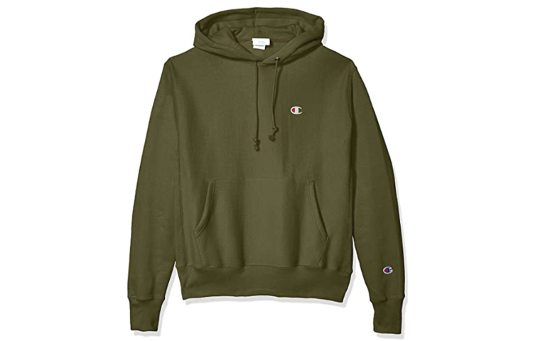 Champion Small C Embroidery Fleece Lined Hoodie Pullover Sweatshirt US Version Unisex Army Green