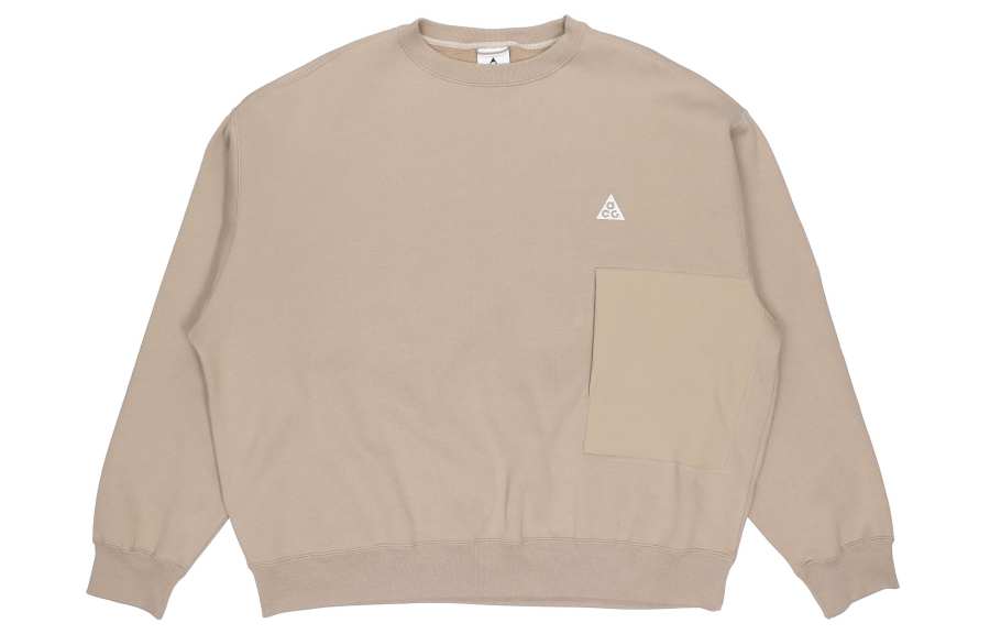 Nike Nike ACG Solid Color Casual Fleece Lined Sports Sweatshirt Men's Khaki
