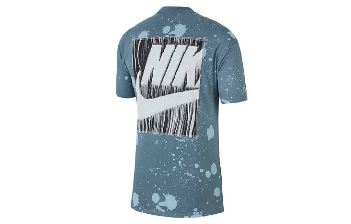 Nike Nike T Shirts Men's Ozone Blue Crew Neck Moderate Straight Fit
