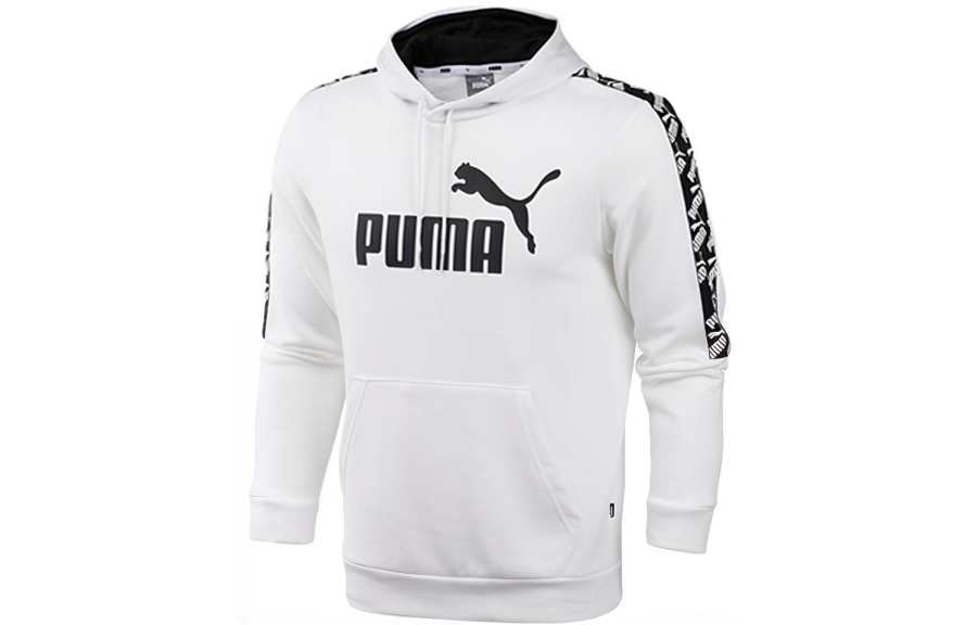 PUMA Sweatshirts Men's White Hooded Moderate Regular