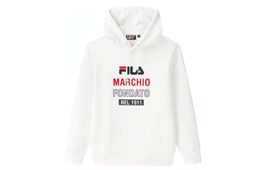 FILA Sweatshirts Men's White Hooded Moderate Regular
