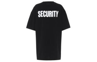 Vetements T Shirts Unisex Black Crew Neck Moderate Straight Fit