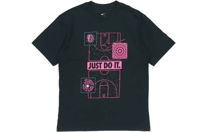 Nike Nike T Shirts Men's Black Crew Neck Moderate Straight Fit