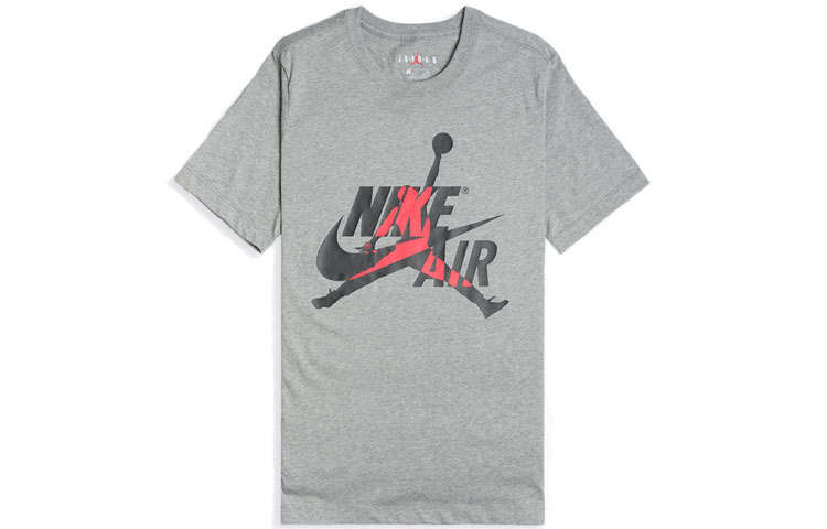 Jordan Jordan T Shirts Men's Gray Crew Neck Moderate Straight Fit