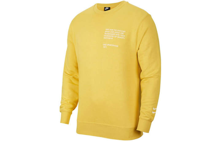 Nike Nike Sweatshirts Men's Yellow Crew Neck Moderate Regular