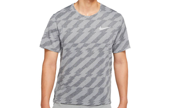 Nike Nike T Shirts Men's Gray Crew Neck Moderate Straight Fit