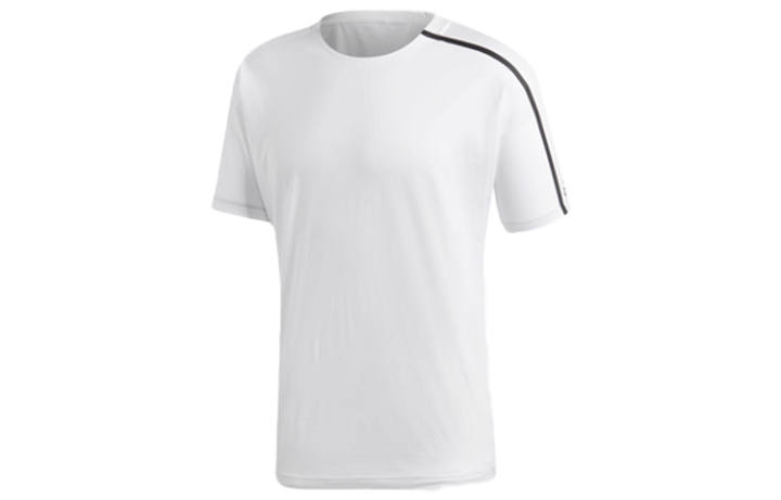 Adidas Adidas T Shirts Men's White Crew Neck Moderate Straight Fit