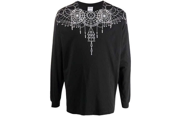 Marcelo Burlon T Shirts Men's Black Crew Neck Moderate Other