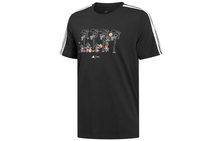 Adidas Adidas X Disney T Shirts Men's Black Crew Neck Moderate Straight Fit