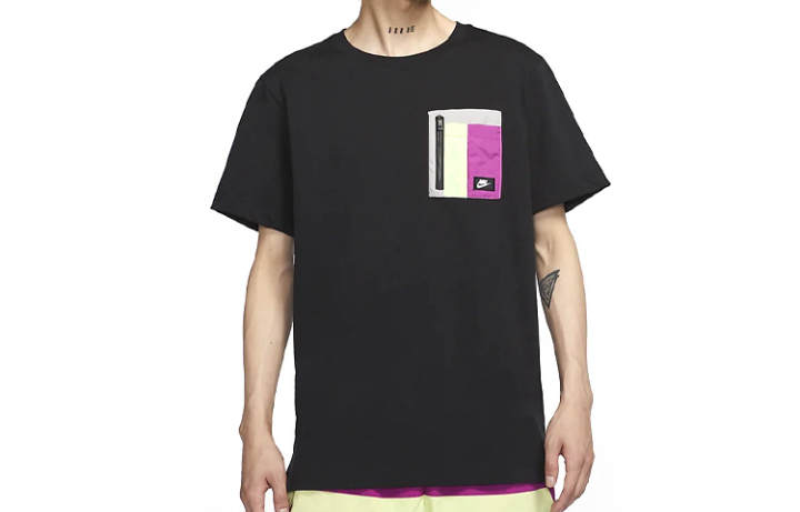Nike Nike T Shirts Men's Black Crew Neck Moderate Straight Fit