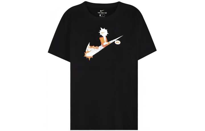 Nike Nike T Shirts Men's Black Crew Neck Moderate Straight Fit