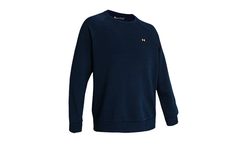Under Armour Crew Neck Comfortable Casual Fleece Lined Long Sleeved Sweatshirt Men's Dark Blue