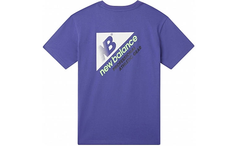 New Balance New Balance T Shirts Men's Blue Crew Neck Moderate Straight Fit