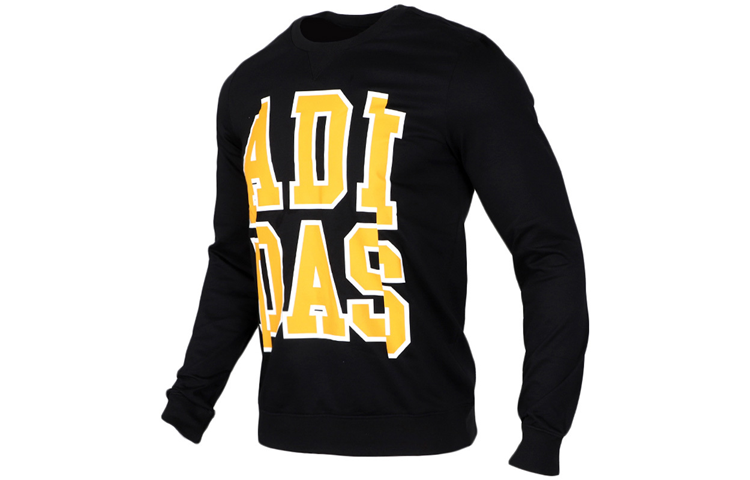 Adidas Neo Sweatshirts Men's Black Crew Neck Moderate Regular