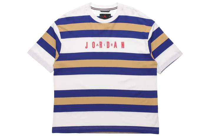 Jordan Jordan T Shirts Men's White/Path Red Crew Neck Moderate Straight Fit