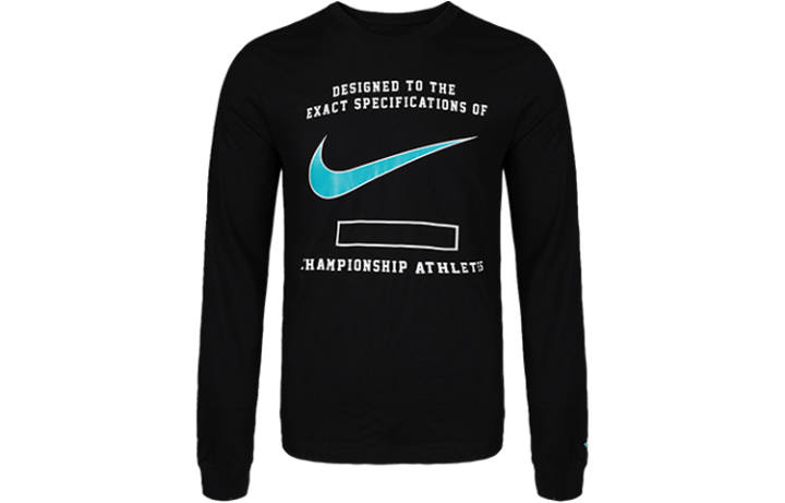 Nike Nike T Shirts Men's Black Crew Neck Moderate Straight Fit