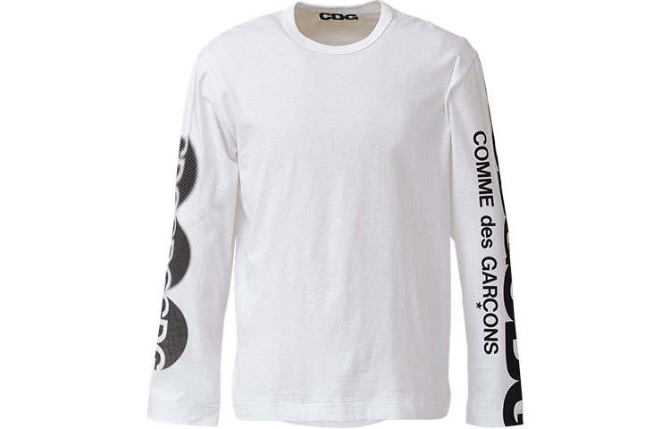 CDG T Shirts Unisex White Crew Neck Moderate Straight Fit