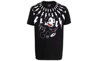 Neil Barrett T Shirts Men's Black Crew Neck Moderate Straight Fit
