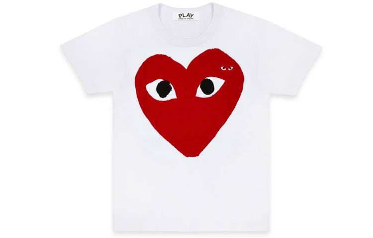CDG Play Comme Des Garcons Play Women's Red Heart Emblem T shirt
