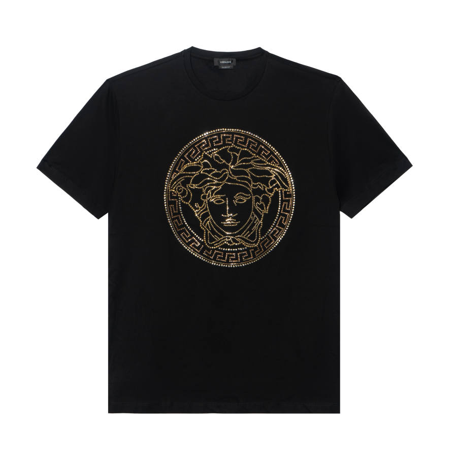 VERSACE VERSACE T Shirts Men's Black Crew Neck Moderate