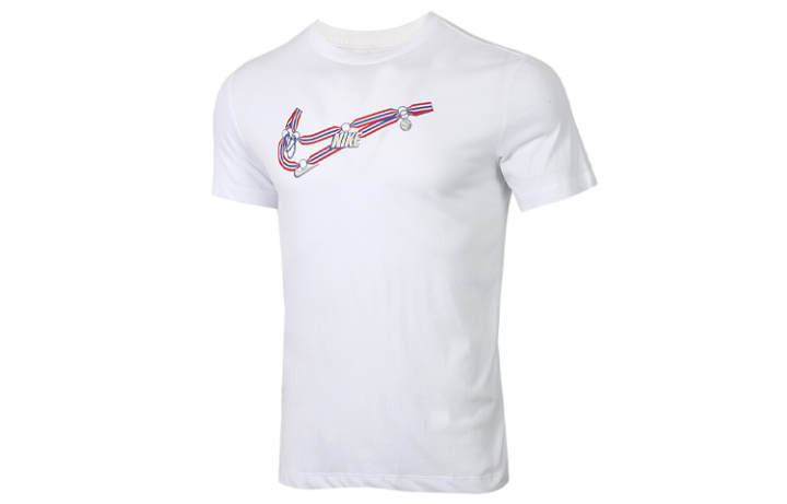 Nike Nike T Shirts Men's White Crew Neck Moderate Straight Fit