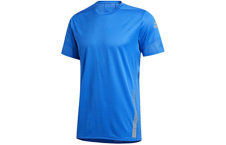 Adidas Adidas T Shirts Men's Honor Blue Crew Neck Moderate Straight Fit
