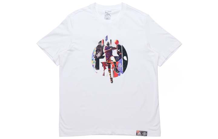 Adidas Adidas T Shirts Men's White Crew Neck Moderate Straight Fit