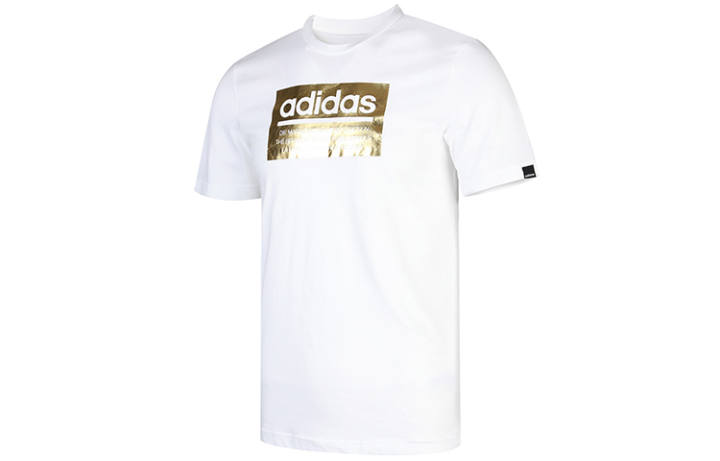 Adidas Adidas T Shirts Men's White Crew Neck Moderate Straight Fit