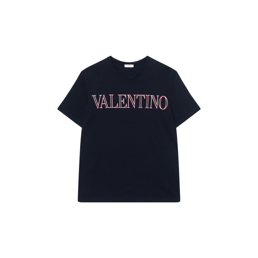 Valentino T Shirts Men's Blue Crew Neck Moderate Straight Fit