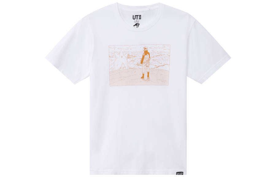 UNIQLO T Shirts Unisex White Crew Neck Moderate Straight Fit