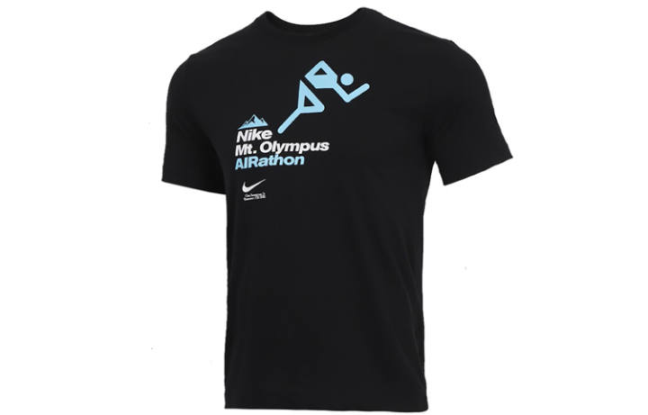 Nike Nike T Shirts Men's Black Crew Neck Moderate Straight Fit