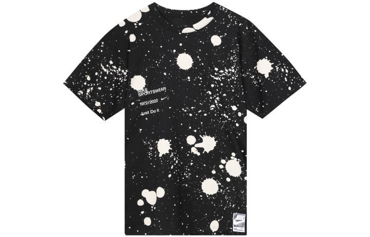 Nike Nike T Shirts Men's Black Crew Neck Moderate Straight Fit