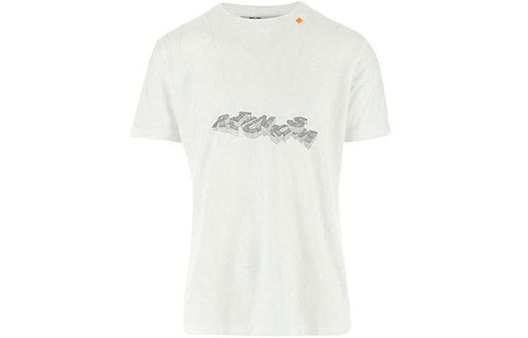 OFF-WHITE OFF WHITE SS21 T Shirts Men's White Crew Neck Moderate Straight Fit