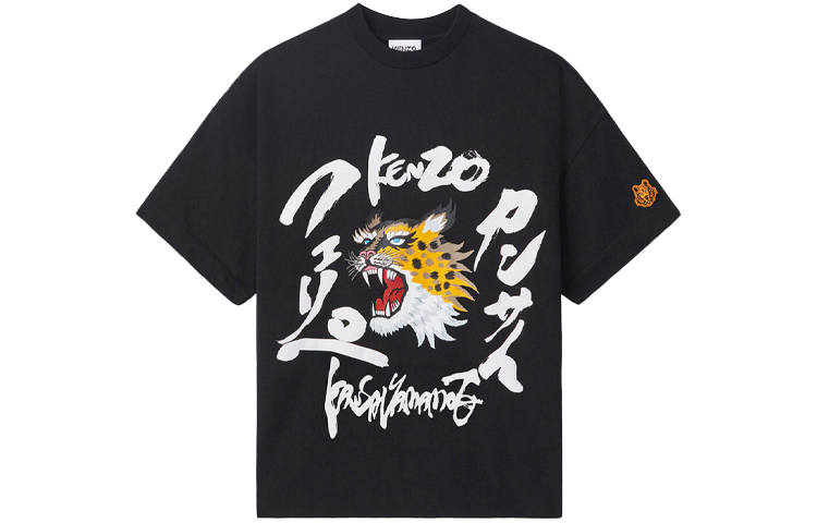 KENZO T Shirts Men's Black Crew Neck Moderate Straight Fit