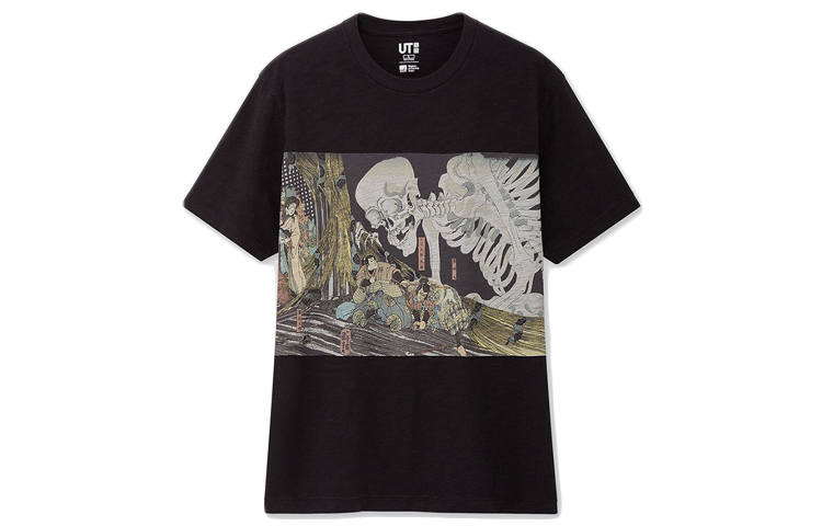 UNIQLO T Shirts Unisex Black Crew Neck Moderate Straight Fit
