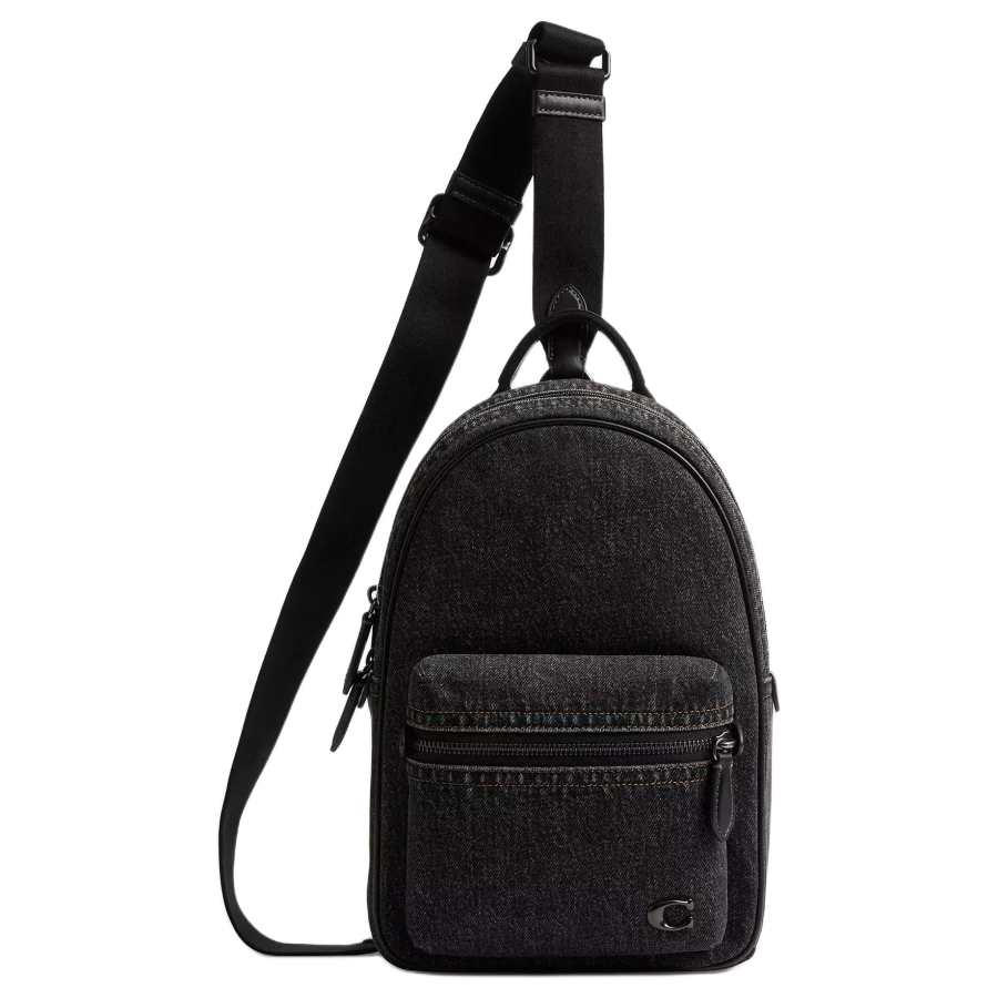 COACH COACH Denim Sling Bag Large Men's Black